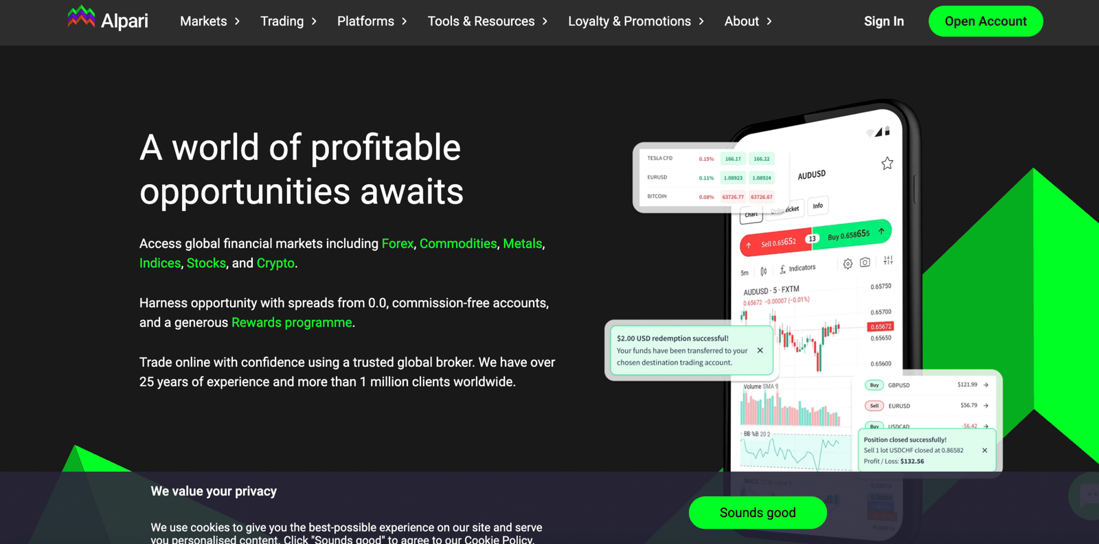 alpari website screenshot