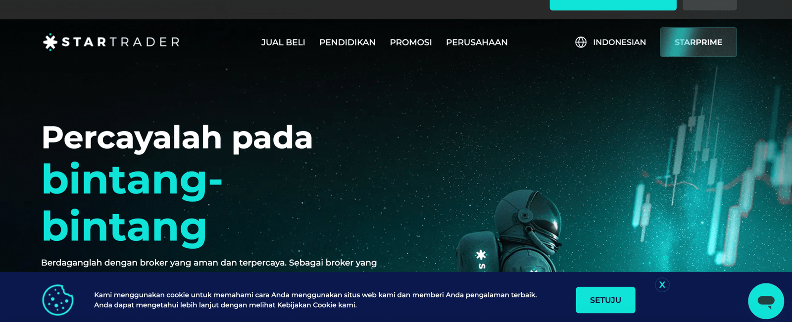 startrader website screenshot